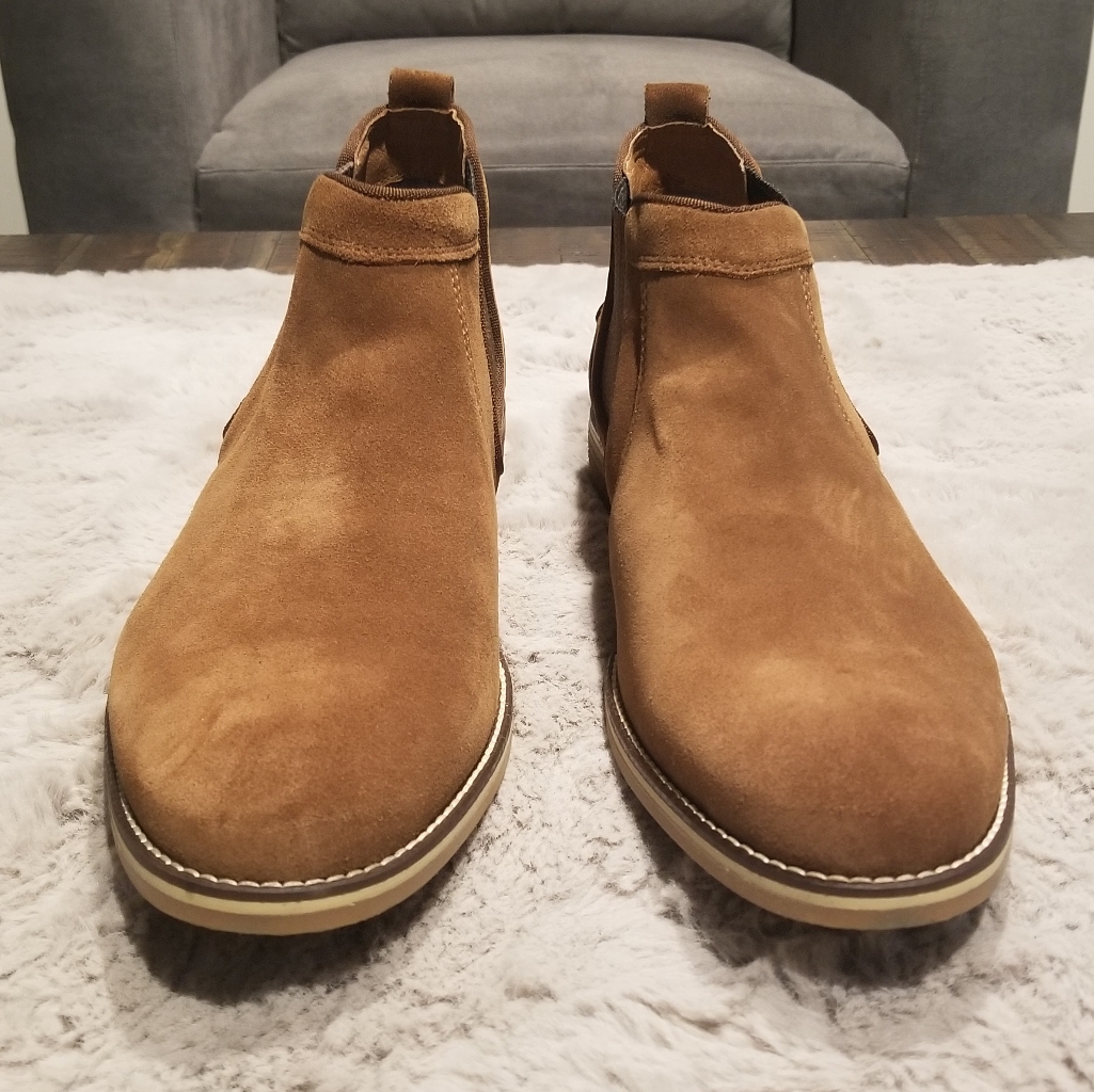 Mens Joseph Abboud Dark Tan Suede Boots Brand New Size 12